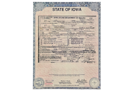 Novelty Iowa Birth Certificate
